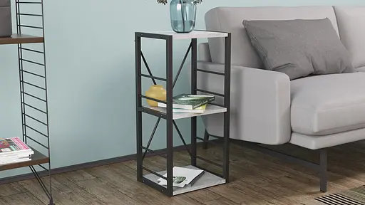 Етажерка 3/34 Ferrum-decor Серії Коннект 73x34x28 чорний ДСП Бетон 16мм (FRD-104291) - фото 3