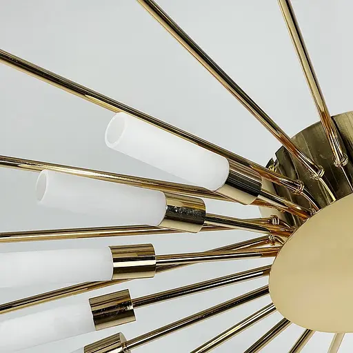 Потолочная золотая люстра в форме солнечной вспышки на 32 плафона G4 Ø 110х90 см | Line F | Ст. 1279/32 GD - фото 3