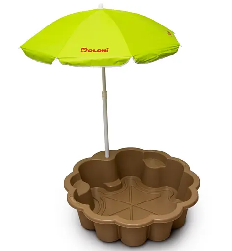 Песочница-бассейн Цветок с зонтиком Фламинго, темно-коричневая, d80 см