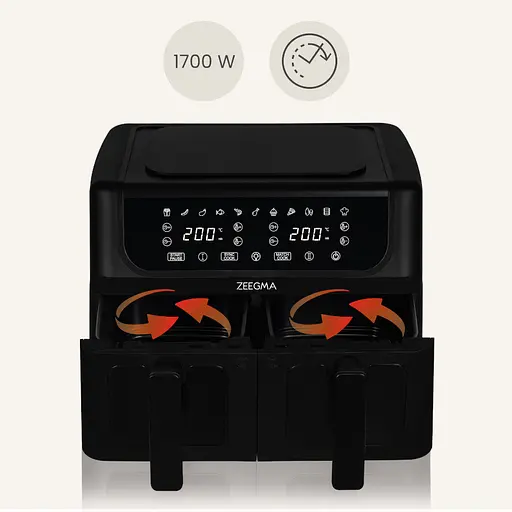 Аерофритюрниця двокамерна Zeegma Dual 9л Black - фото 6