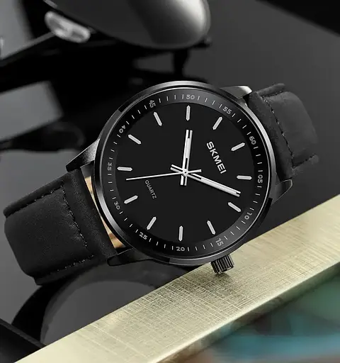 Часы классические мужские Skmei 2034 (Черный с черным) - фото 3