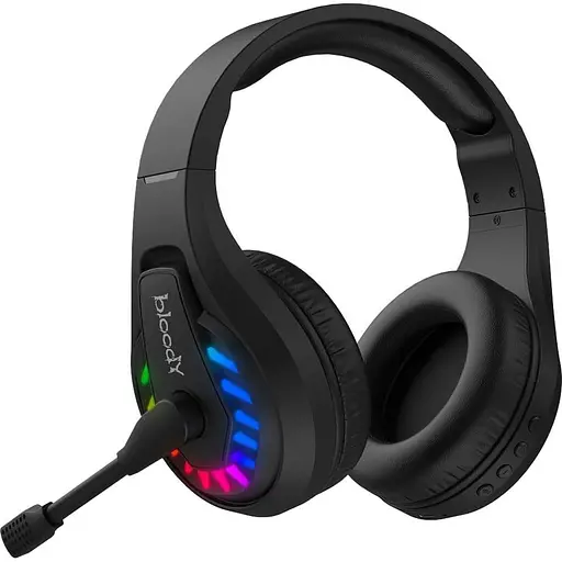 Игровая гарнитура Bloody GR230 з LED пидсвичуванням, чорний колир, Bluetooth v5.2 + 2.4GHz + 3.5 Jack (GR230 (Black)) - фото 2