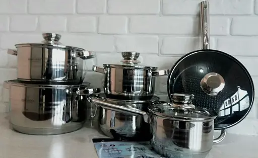 Набір каструль із кришками та сковорідкою Bohmann BH 71241-12, 12 предметів - фото 3