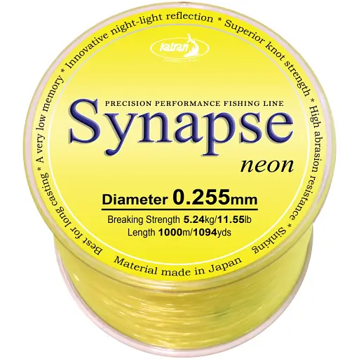 Волосінь Katran Synapse Neon 1000 м (neon-yellow) 0.255 мм 11.55 lb