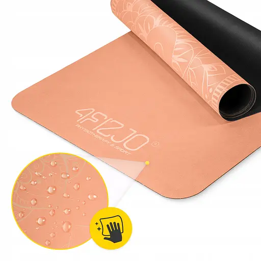 Коврик (мат) спортивный 4FIZJO замша 183 x 61 x 0.15 см для йоги и фитнеса Orange (P-5905973404402) - фото 11