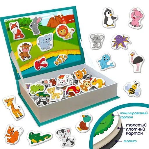 Дитячий набір магнітів Магнітна історія Тварини ML4032-01 EN - фото 2