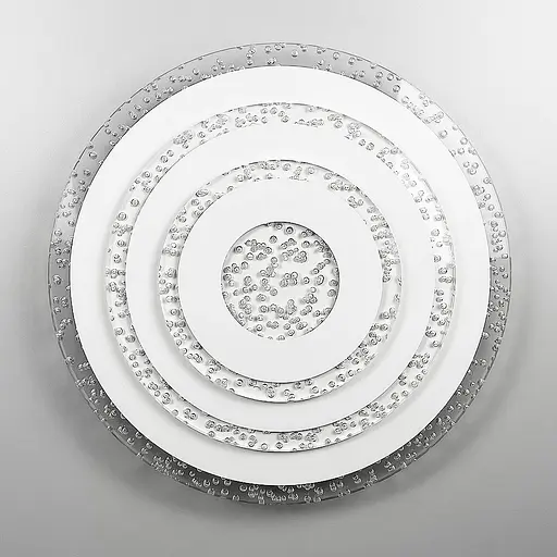 Круглий світильник Ø 35 см з прозорим акрилом з бульбашками Line F 2245-350 Q WT - фото 1