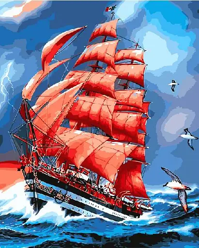 Картина за номерами. Brushme "Червоні вітрила" GX8794, 40х50 см