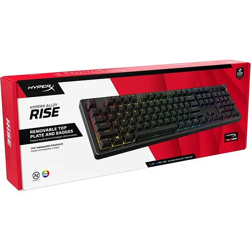 Клавіатура HyperX Alloy Rise 106key, Red, USB-A, EN/UA, RGB, чорний (7G7A3AA) - фото 6