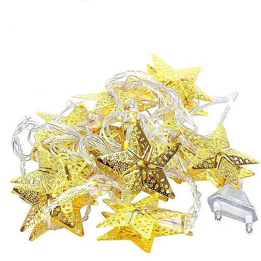 Гірлянда електрична LED "Золота Зірка" RJ-14 жовтий колір 10 лампочок 2 метри