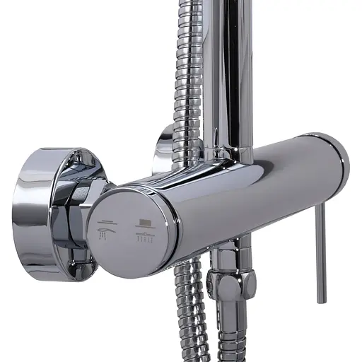 Душова система TOPAZ LOFT TLF 32702-H75-C настінна хромована з одноричажним змішувачем для ванної кімнати - фото 3