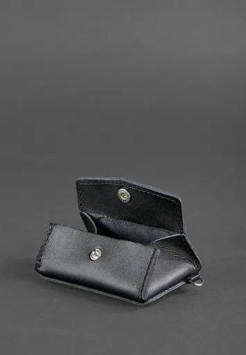 Шкіряна монетниця з клапаном 1.0 чорна - фото 4