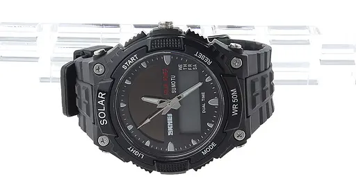 Мужские спортивные часы Skmei 1049 с солнечной батареей (Черные) - фото 6