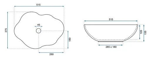 Умивальник Rea Pearl black накладний чорний REA-U0858, Чорний - фото 6