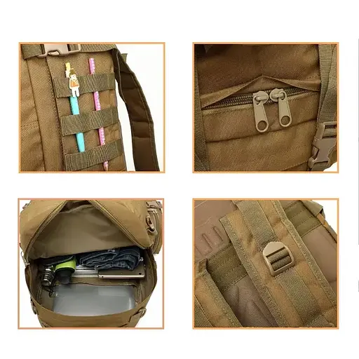 Тактический рюкзак 52л из ткани Oxford Хаки - фото 8