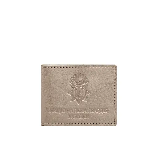 Кожаная обложка для служебного удостоверения Национальной гвардии Светло-бежевая - фото 6