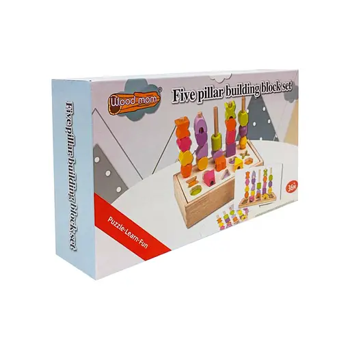 Детская деревянная игрушка "Пирамидка-сортер" Bambi C9407, 8 карточек - фото 5