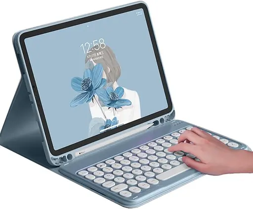 Чехол для клавиатуры для iPad Air 13 дюймов (M3/M2)/ iPad Pro 12,9 дюйма 6-го/5-го/4-го/3-го поколения Цветная клавиатура