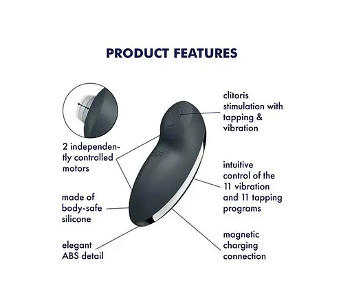Вібратор для клітора Satisfyer Tap Climax 2 сірий - фото 3