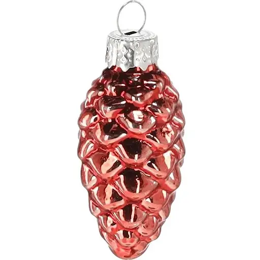 Комплект елочных украшений Chomik Шишки стеклянные 3х6 см красные 16 шт. (BOZ2119) - фото 2