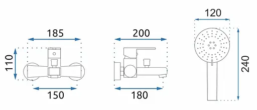 Змішувач для ванни Rea Mild black rose gold REA-B4813 Чорний - фото 7