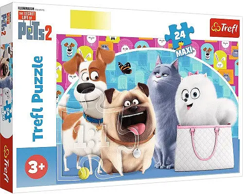 Набір Пазли - (24 елм. МАХІ) - "Щасливі домашні тварини" / Секрети домашніх тварин 2 - фото 1