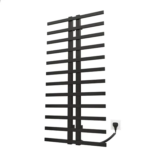Электрический полотенцесушитель Kosser Флай 1200x600 ER тайм. черный ДФ03ER, Черный матовый, Правое - фото 1
