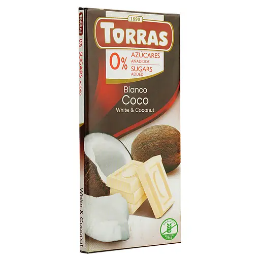 Шоколад белый Torras с кокосом без сахара 75 г - фото 2