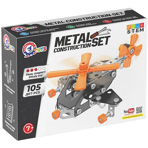 Детский металлический конструктор ТехноК 0143TXK 105 деталей - фото 1
