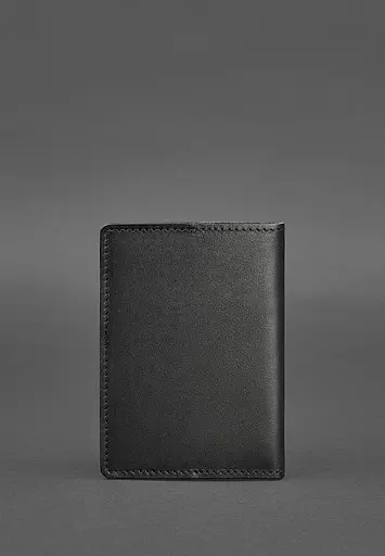 Кожаная обложка для паспорта и военного билета 1.3 черная Краст - фото 5