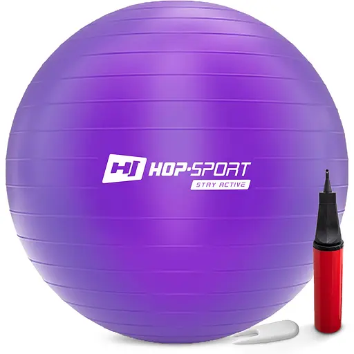 Фитбол Hop-Sport 85см фиолетовый + насос 2020