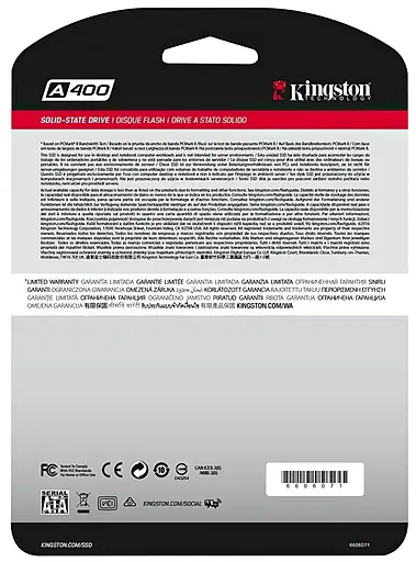 Накопичувач SSD 480GB Kingston SSDNow A400 2.5 SATAIII (SA400S37/480G) - фото 5