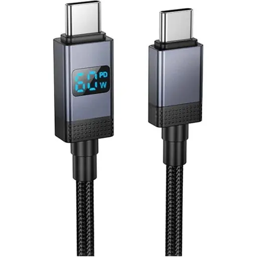 Кабель Hoco X118 Generous 60W charging data cable with display Type-C to Type-C Черный