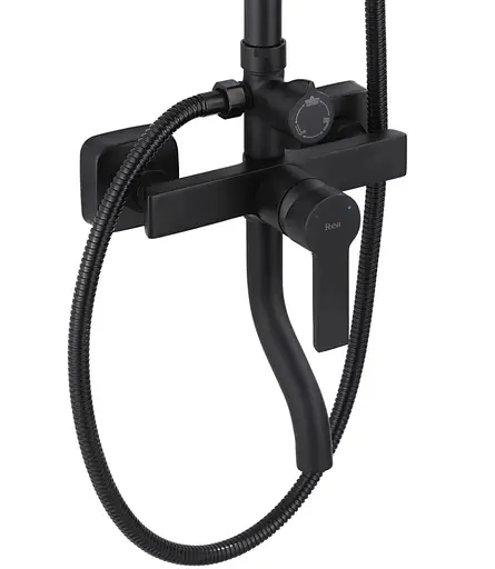 Душова система Rea Argus black з виливом REA-P2389, Чорний матовий - фото 2