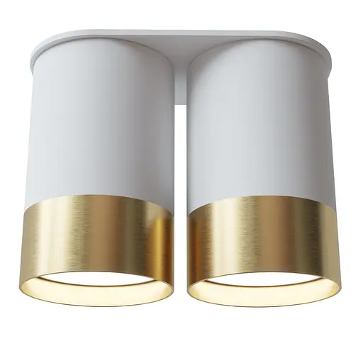 Точковий спот BP Black/White Gold двійний NEW, PikArt арт. 28003 Золотий/білий - фото 1