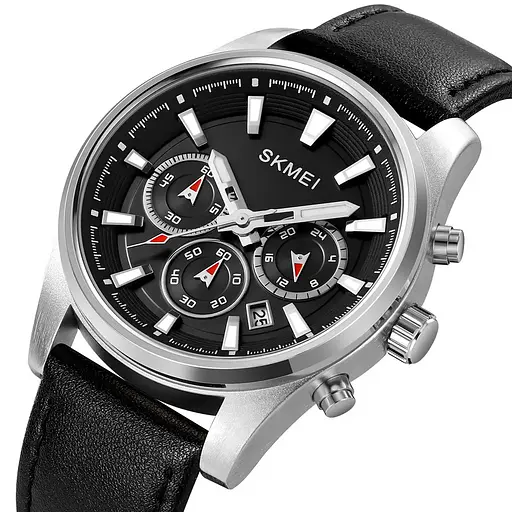 Мужские классические наручные часы Skmei 1958 (Серебристые) - фото 2
