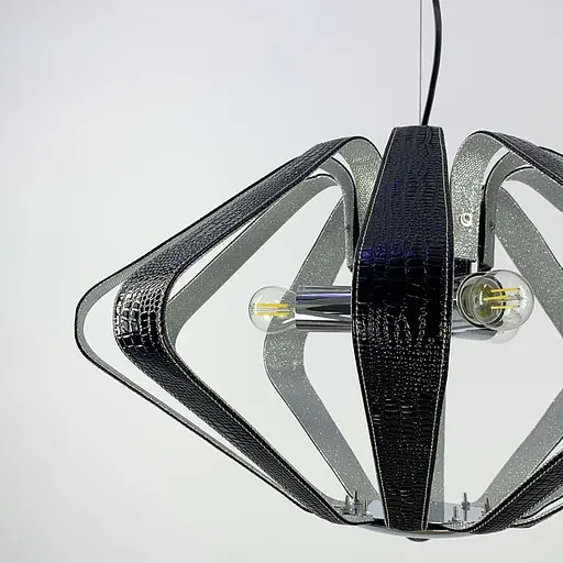 Подвесная люстра с элементами экокожи Black Adele Line.F S 1827/3 BK - фото 3