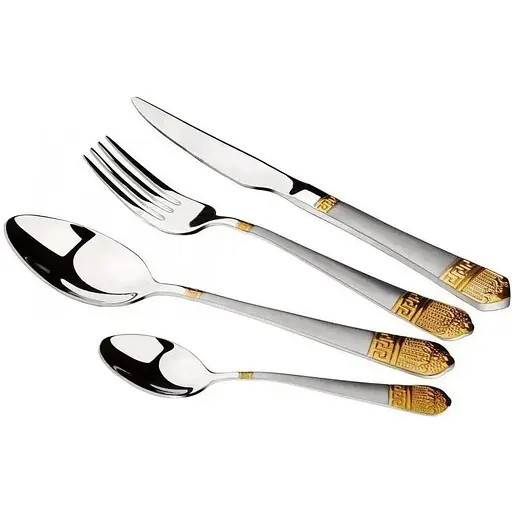 Набор столовых приборов Hoffburg HB-72920-GS на 12 персон в подарочном чемодане 72 предмета - фото 1