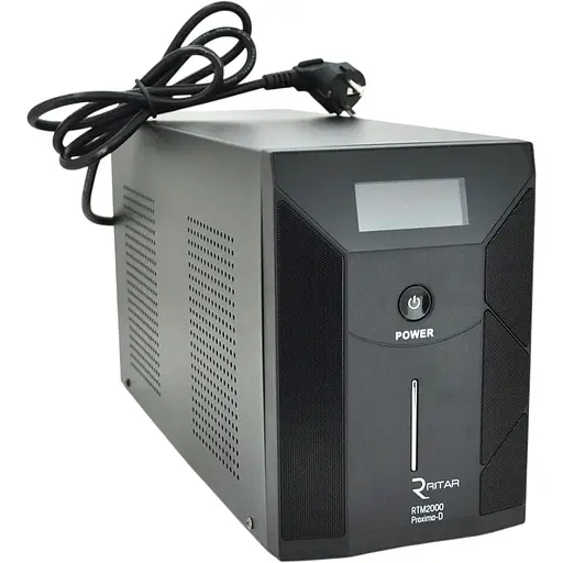 ИБП Ritar RTM2000 (1200W) Proxima-D LCD, AVR, 2st, 3xSCHUKO socket, 4x12V7,5Ah, металлический Case