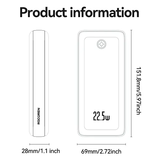 Павербанк - портативний акумулятор Rocoren Haoyue Pro 20000mAh 22.5W чорний - фото 9