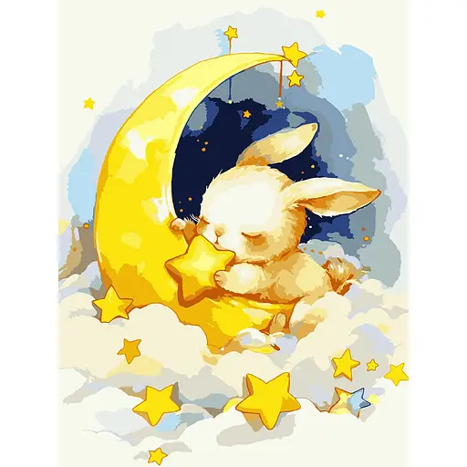 Картина за номерами Santi Зайченя з зірочкою 30х40 см LED підсвітка (956443)