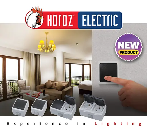 Выключатель Horoz Electric Atom 1-й накладной проходной черно-серый - фото 4