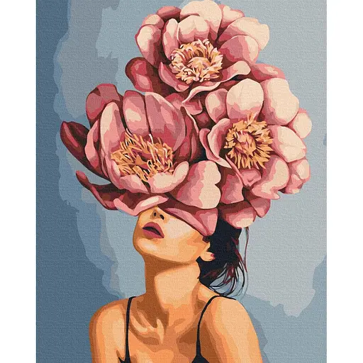 Картина по номерам Девушка в цветущих пионах Mykhailyshyna Daria Brushme 40x50 см разноцветная 000277323