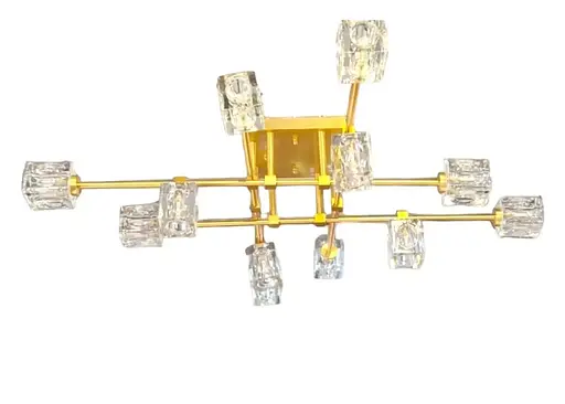 Светодиодная люстра Хрусталь 8821 (Золотистая) на 12 плафонов - фото 2
