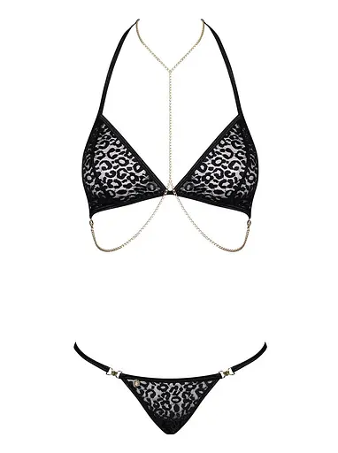Комплект з ланцюжками Obsessive Pantheria 2-pcs Set black S/M - фото 3