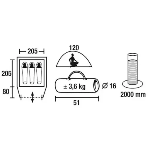 Туристическая палатка трехместная Time Eco Travel-3, серо-бежевая - фото 9