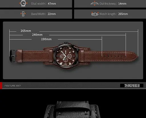 Мужские классические часы Skmei 9165 Brown-Brown - фото 8