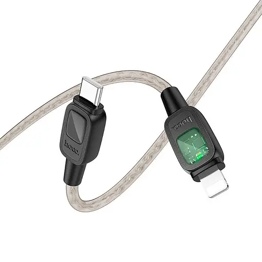 Кабель Hoco Stone PD silicone intelligent power-off charging data cable U124 1 м 27W - фото 3