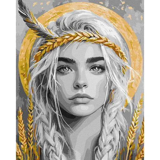 Картина за номерами "Колоски у волоссі" ©art_selena_ua KHO8558, 40х50 см