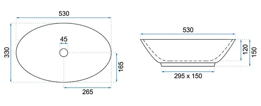 Умивальник Rea Pamela Black Marble Shiny накладний REA-U5067, Чорний - фото 6